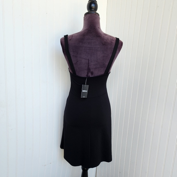 NWT Forever 21 Stretch Knee Length Sleeveless Jersey Knit Black Dress S - Picture 5 of 13